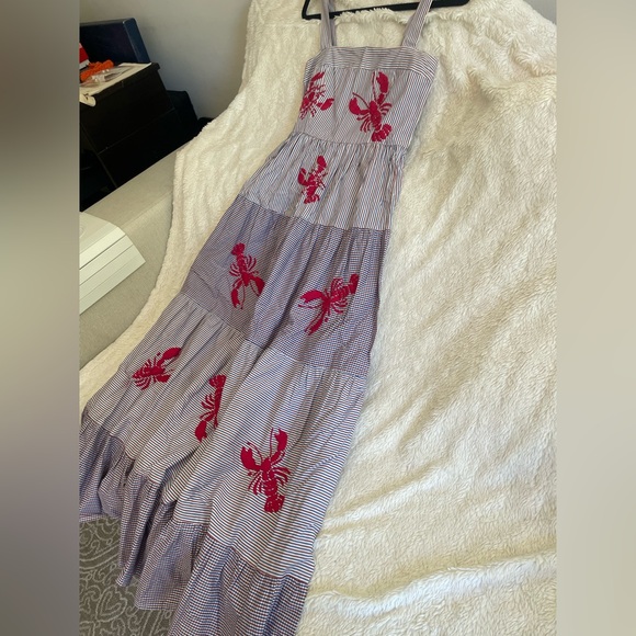 Striped Dress with Red Lobster Embroidery - Picture 7 of 11
